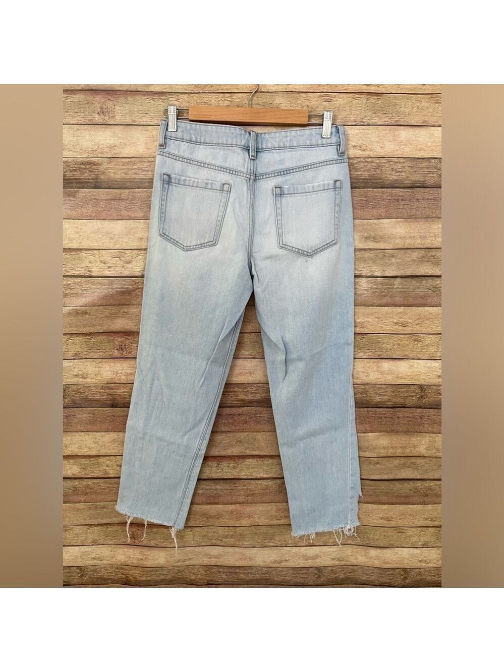 1. State Essentials Corsica Light Wash Distressed Designer Jeans Womens 27